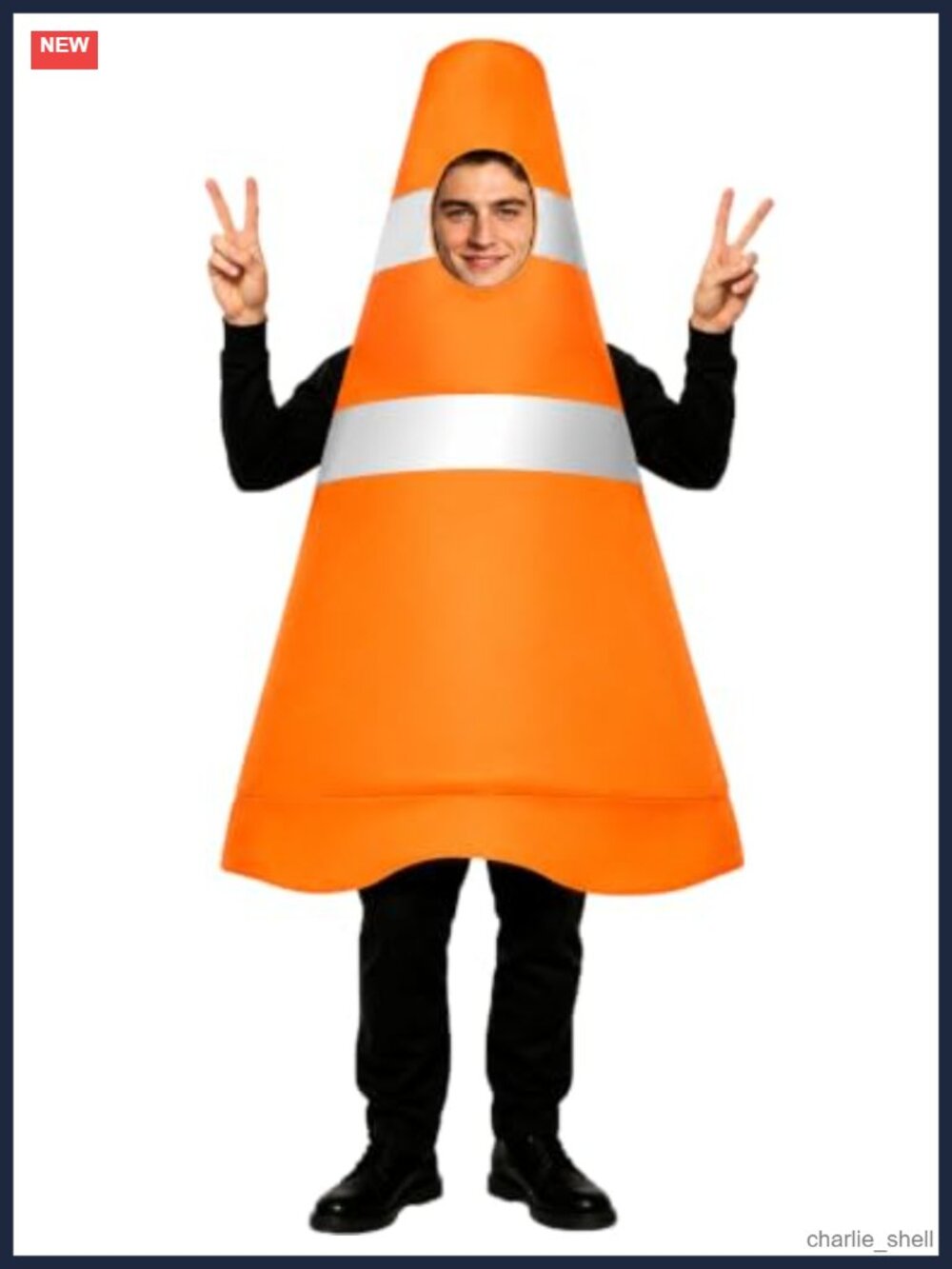 Adult Traffic Cone Halloween Costume One Size Funny Construction Cosplay